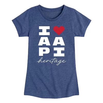 Приталенная футболка с коротким рукавом и графическим рисунком Heart AAPI Heritage синего цвета