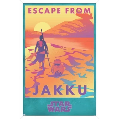Star Wars: Jakku - Escape from Jakku Framed Wall Poster Prints white