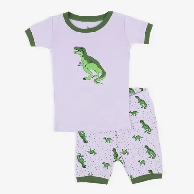 Короткая пижама из хлопка Leveret Kids с животными принтами