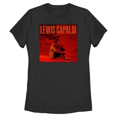 Женская футболка Lewis Capaldi Red Sky Cover черного цвета