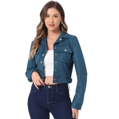 Женская куртка INSPIRE CHIC из экозамши, синяя