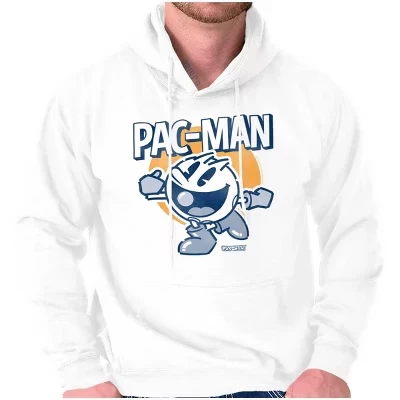Винтажная аркадная игра PACMAN Nostalgic Hoodie Толстовка с капюшоном Женская мужская лицензионная белая