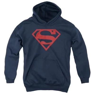 Худи для мальчиков Superman «Красно-черный щит», синее