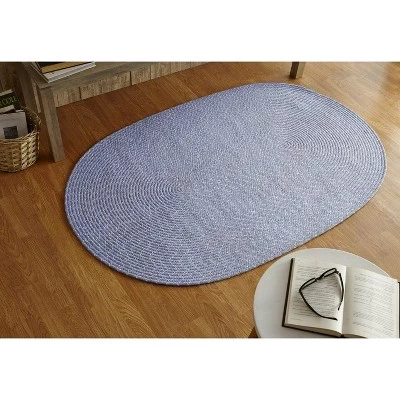 Коллекция Sunsplash Braid из 100% полипропилена, Двусторонний коврик для дома и улицы - periwinkle