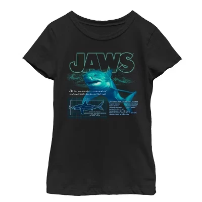 Футболка Girl's Jaws Shark Blueprint черная