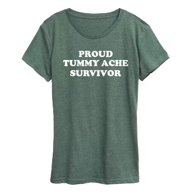 Женская футболка Instant Message Tummy Ache Survivor, меланж