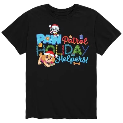 Мужская футболка с коротким рукавом Paw Patrol - Holiday Helpers с графическим рисунком, черная