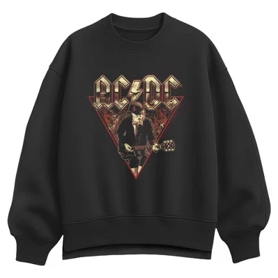 Женский свитшот ACDC Angus Flames, черный