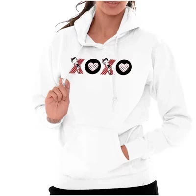 Бетти Буп Целует и обнимает XO Cute Толстовка с капюшоном Женская лицензионная белая