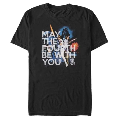 Мужская футболка : A New Hope May the Fourth Classic Scene черного цвета