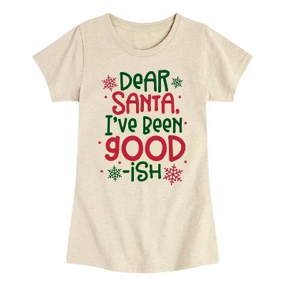 Милая футболка с рисунком Dear Santa Goodish, приталенная, с коротким рукавом.