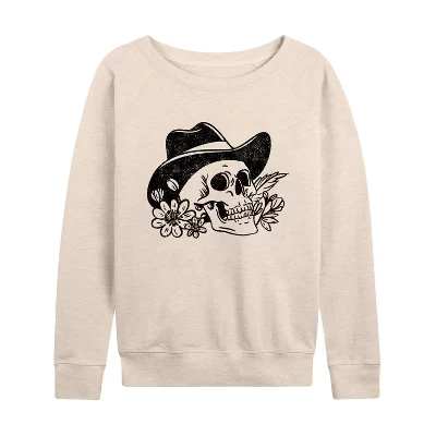 Женский лонгслив Instant Message «Cowboy Skull», бежевый