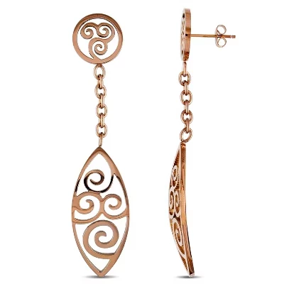 Серьги-капли EVERLY JEWELRY |Curlicue на крючках из нержавеющей стали - Несколько вариантов цвета металла бронза