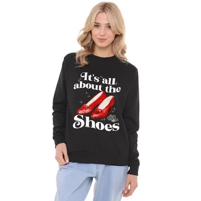 Женская толстовка The Wizard Of Oz All About The Shoes Crew черного цвета