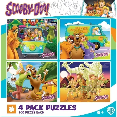 Пазлы для детей Scooby-Doo, 4 набора по 100 деталей