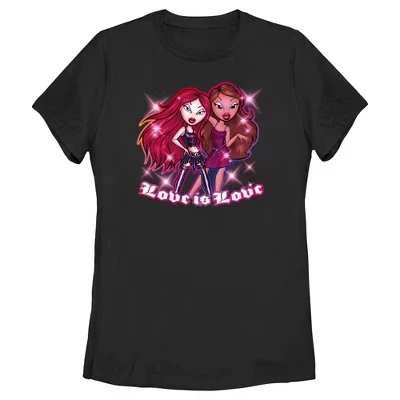 Женская футболка Bratz «Love is Love», черная