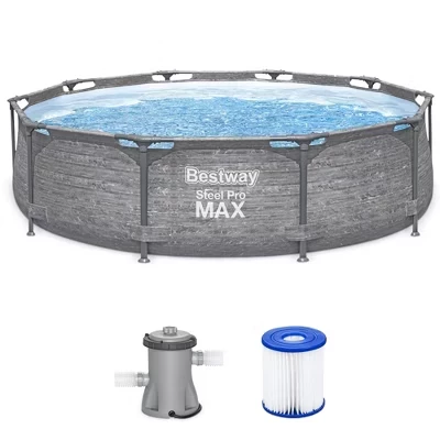 Каркасный бассейн Bestway 3,66×0,76 м с фильтром, серый