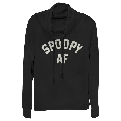 Женский свитшот Chin-Up «Spoopy AF», черный
