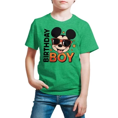Mickey Birthday Boy Short Sleeve Graphic T-Shirt green (2)