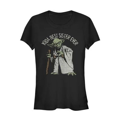 Женская футболка Star Wars Yoda Best Sister, черная