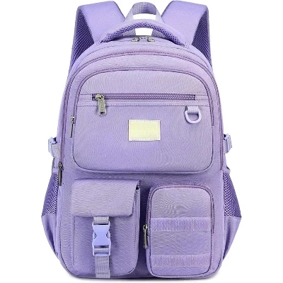 Heavy Duty Large Backpack – Multi-Pocket Bookbag for School, College & Travel purple