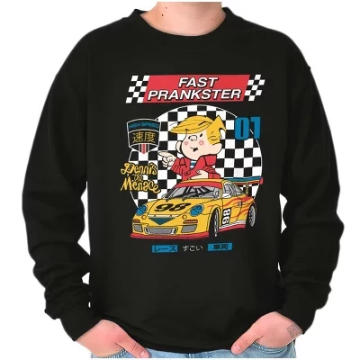 Мужская или женская толстовка Dennis The Menace Fast Prankster Race с лицензией черного цвета