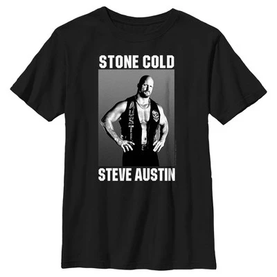 Мужская черно-белая футболка с изображением Стива Остина Stone Cold Steve Austin черная