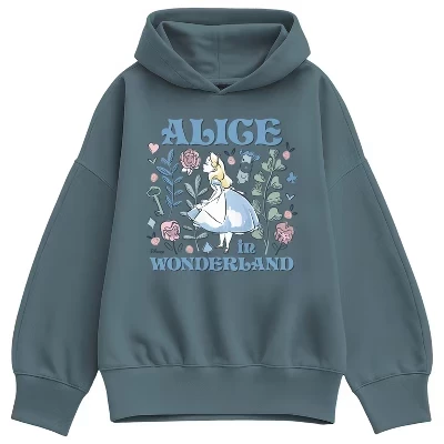 Женское худи Alice in Wonderland Pastel Alice, сине-серое