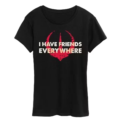 Women's -  - Friends Everywhere Short Sleeve Graphic T-Shirt black