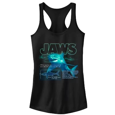 Женская майка Jaws Shark Blueprint Racerback для юниоров, черная