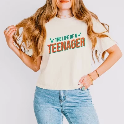 Женский укороченный топ свободного кроя The Life Of A Teenage с пышными рукавами и блестками