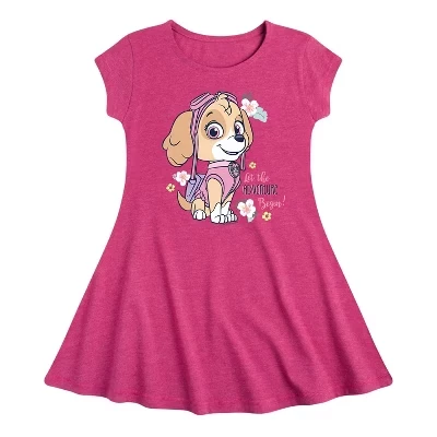 Для девочек - Paw Patrol - Adventure Begin Облегающее платье с короткими рукавами цвета Хизер фуксия