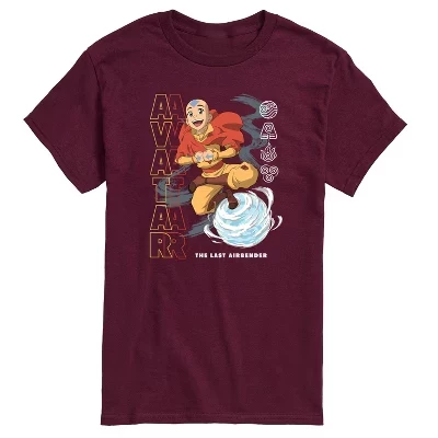 Мужская футболка с коротким рукавом Avatar - The Last Airbender - Aang Air Bending темно-бордового цвета