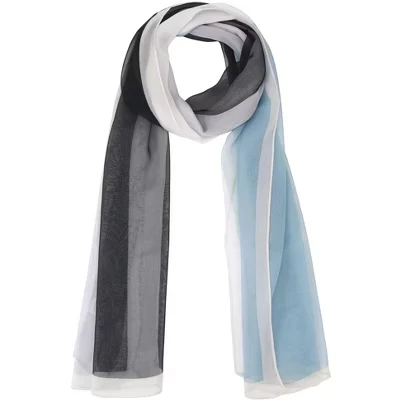 Women's Color Block Vintage Gradient Geometry Silky Neckerchief Wrap for Casual 1 Pc srtipe-6