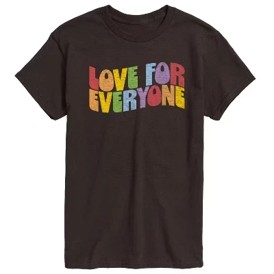 Мужская футболка с радужным рисунком Love For Everyone с коротким рукавом и надписью Love For Everyone