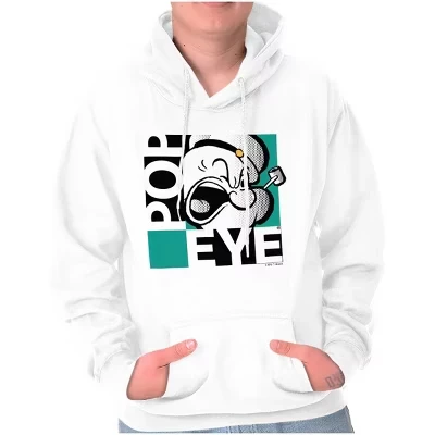 Унисекс худи Brisco Brands Popeye с принтом, белая
