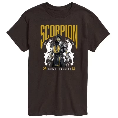 Мужская футболка Scorpion Hanzo Hasashi с коротким рукавом и графическим рисунком, коричневая