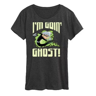 Женская футболка с коротким рукавом I'm Goin Ghost с графическим рисунком heather charcoal
