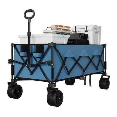 Складная пляжная тележка DobleePy Heavy Duty, синяя