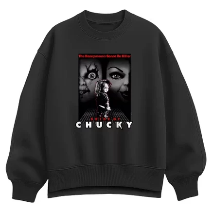 Женский свитшот Chucky Honeymoon's Gonna Be Killer, черный