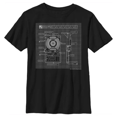 Футболка Proton Pack Blueprint для мальчика, черная