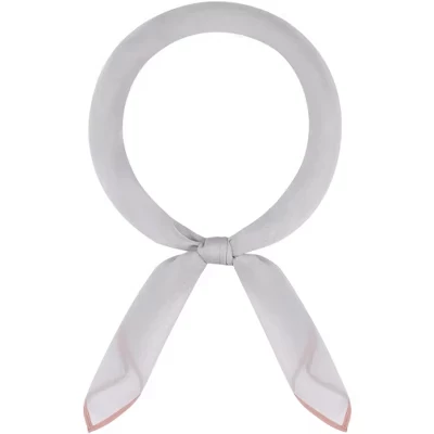 Women's Solid Chiffon Ribbon Square Silky Elegant Neckerchief Handkerchief for Gift Office 1 Pc gray