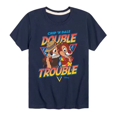 Футболка для мальчиков - Спасатели Чип и Дейл - Double Trouble с коротким рукавом и рисунком, синяя