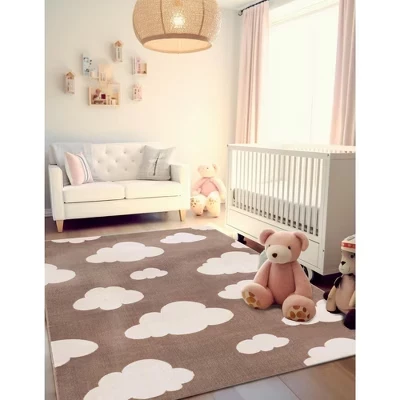 Моющийся домашний тканый коврик Whimsy Kids Clouds