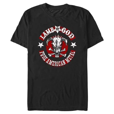 Мужская футболка с черепом из чистого американского металла Lamb of God, черная