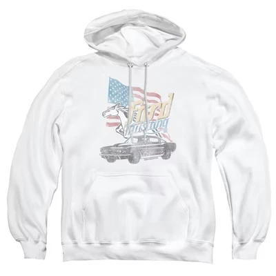 Мужская толстовка с капюшоном Mustang Usa Pull-Over белого цвета