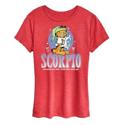 Женская футболка Garfield Scorpio Love Life, красная