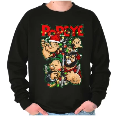 Толстовка с героями мультфильма Christmas Lights Crew для мужчин и женщин Brisco Brands черного цвета