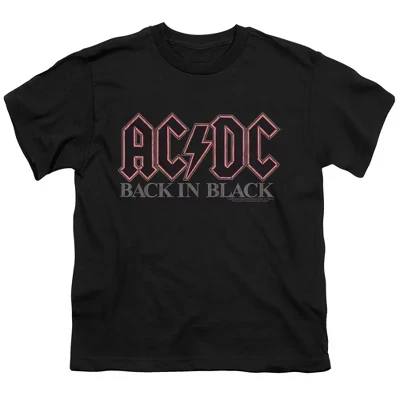 Футболка с логотипом ACDC Back In Black для мальчиков черного цвета
