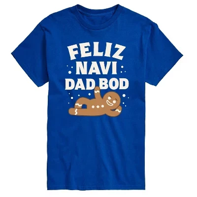 Мужская футболка Feliz Navi Dad Bod с коротким рукавом и графическим принтом, синяя